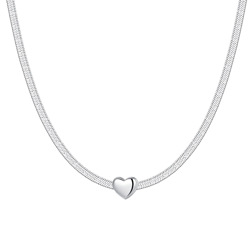 Luca Barra Collana Acciaio Cuore Bombato