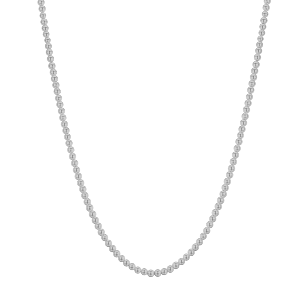 Luca Barra Collana Acciaio e Perle Grigie 4 mm