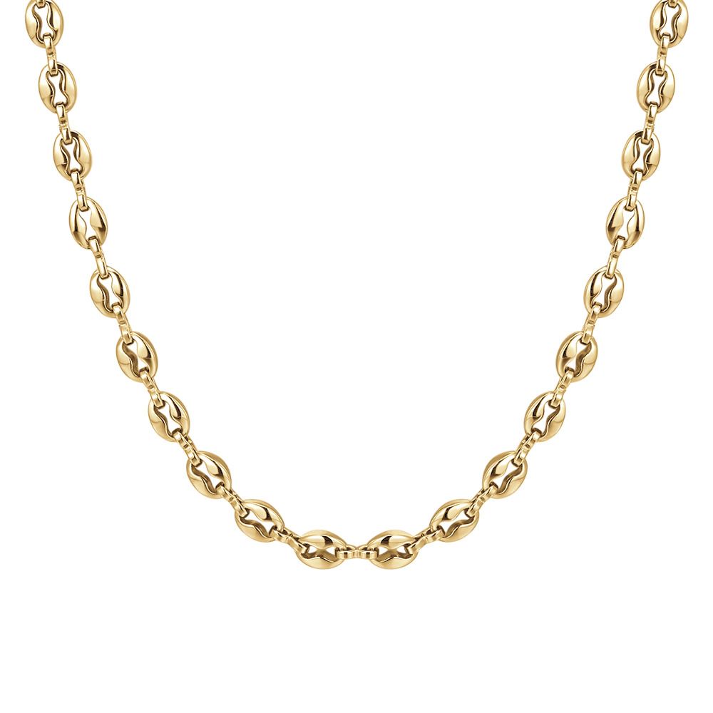 Luca Barra Collana Acciaio Gold Maglia 5 mm