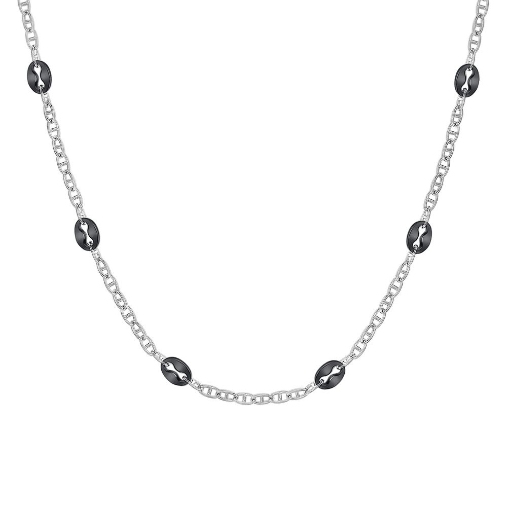 Luca Barra Collana Elementi Neri Acciaio