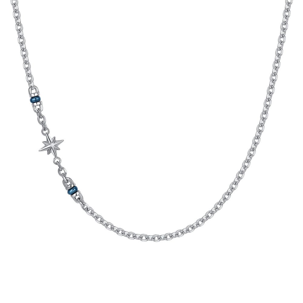 Luca Barra Collana Acciaio con Rosa Dei Venti