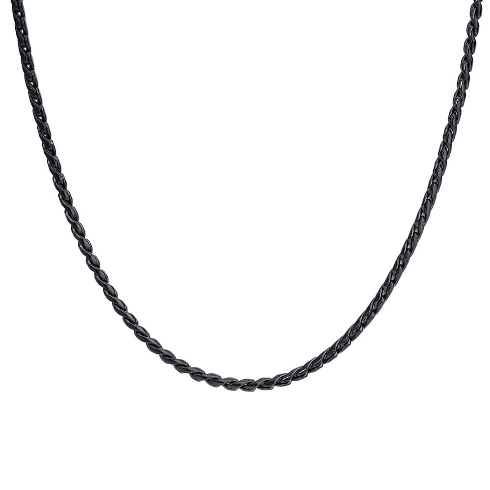 Luca Barra Collana Catena 3mm Acciaio Ip Nero