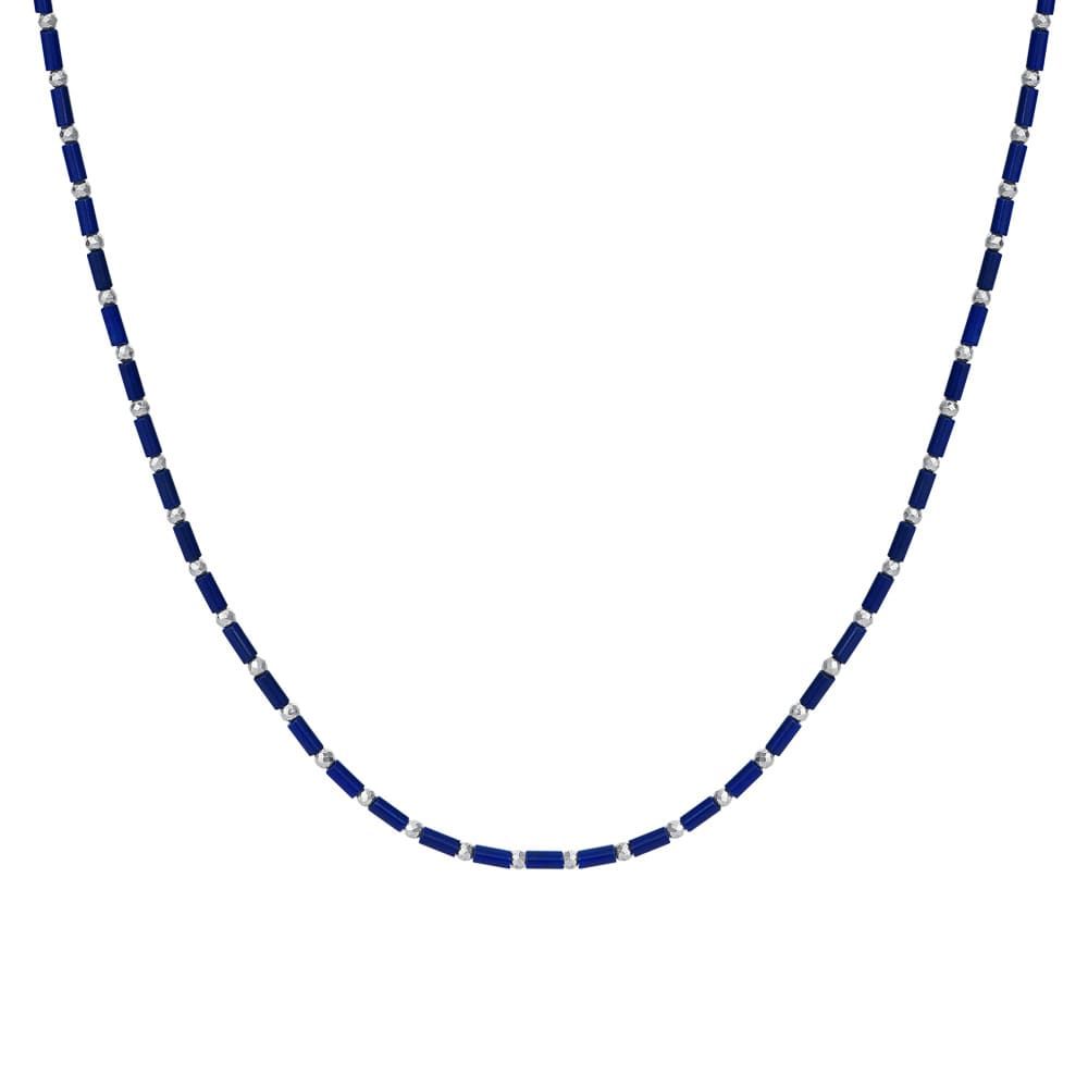 Luca Barra Collana Acciaio Pietre Lapis ed Ematite