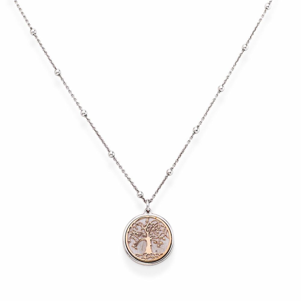 Amen Collana Argento Albero Della Vita Rosè