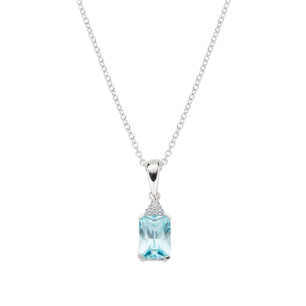 Amen Collana Argento Cristallo Acquamarina e Zirconi
