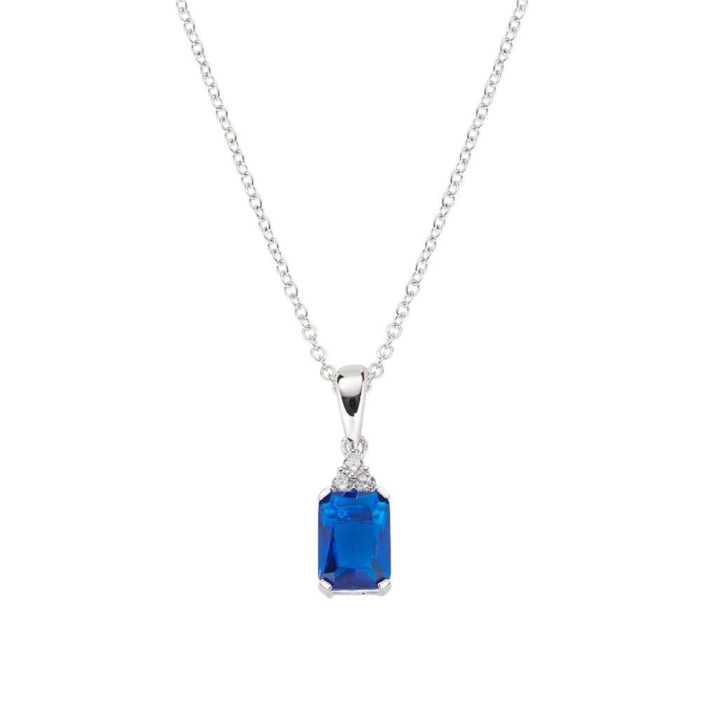 Amen Collana Argento Cristallo Blu e Zirconi
