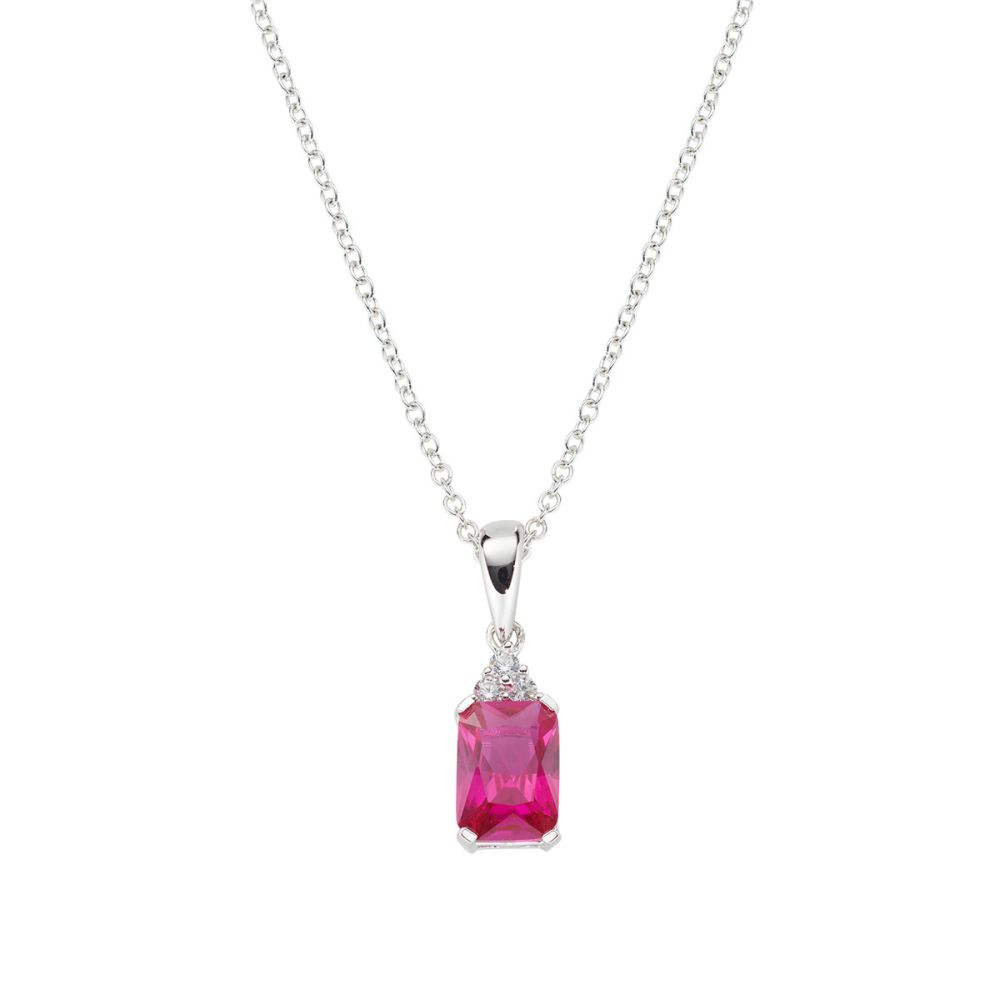 Amen Collana Argento Cristallo Rubino e Zirconi