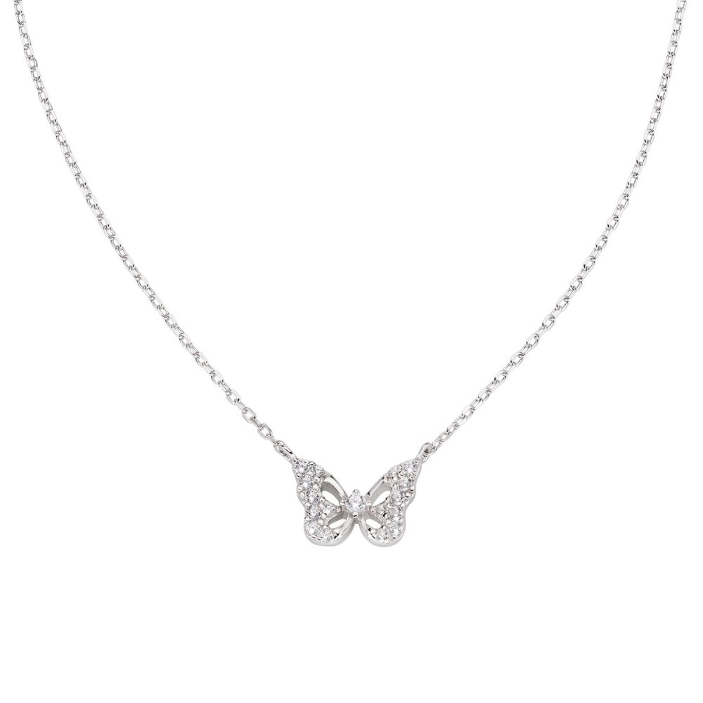 Amen Collana Argento Farfalla Zirconata