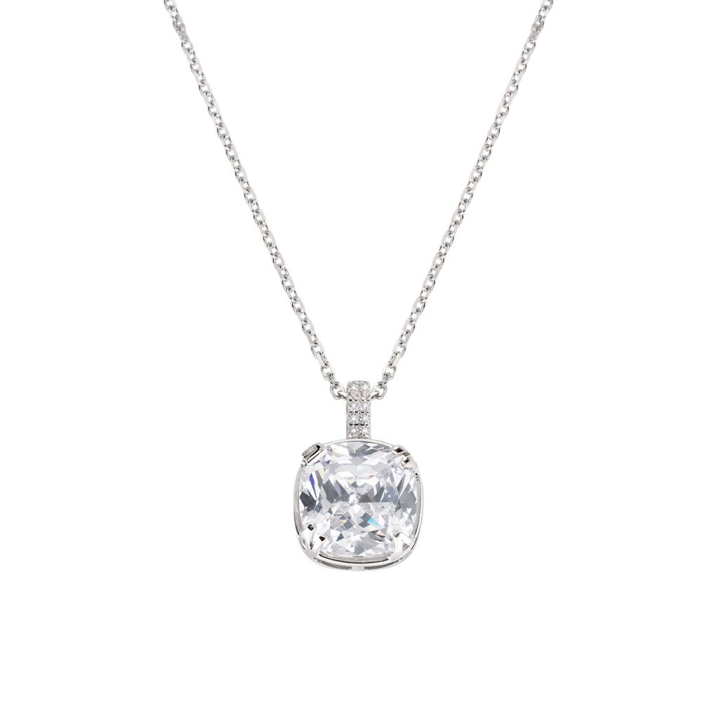 Amen Collana Argento Zirconi Cristallo Bianco e Zirconi