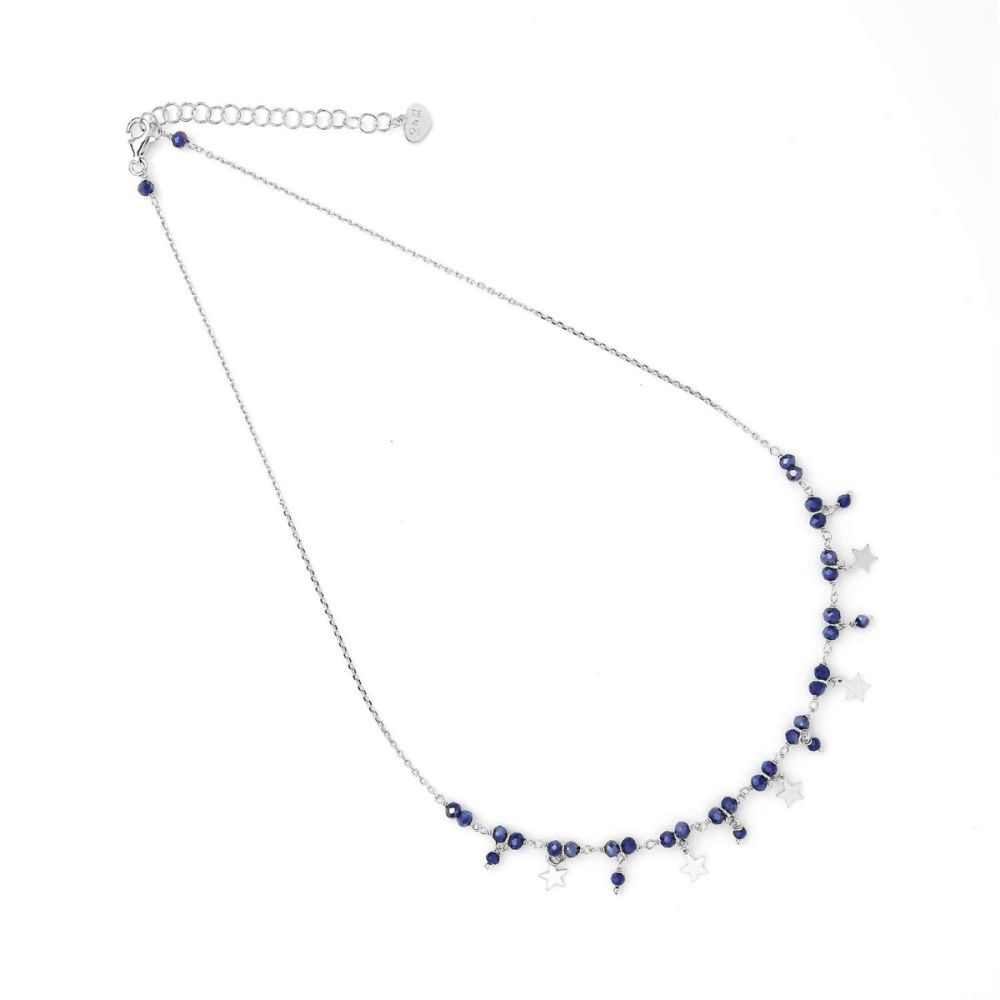 Io & Te Collana Argento Cristalli Blu e Stelle
