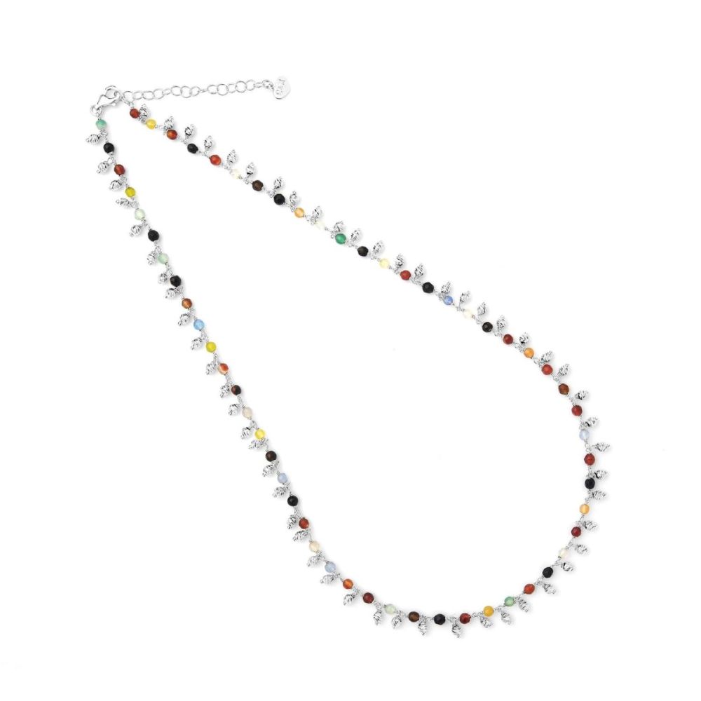 Io & Te Collana Argento Agata Multi e Palline