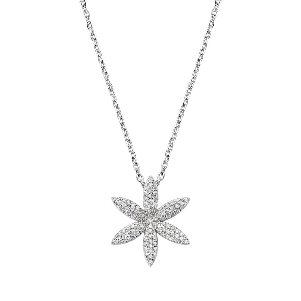 Amen Collana Argento FIore Della Vita Zirconato