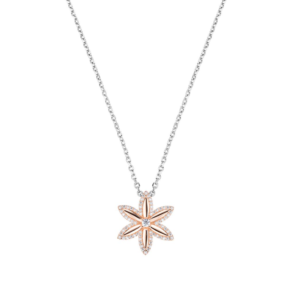 Amen Collana Argento Fiore Della Vita Rosè