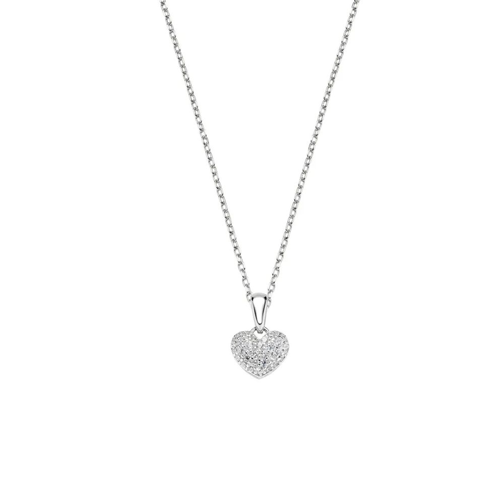 Amen Collana Argento Cuore Zirconato