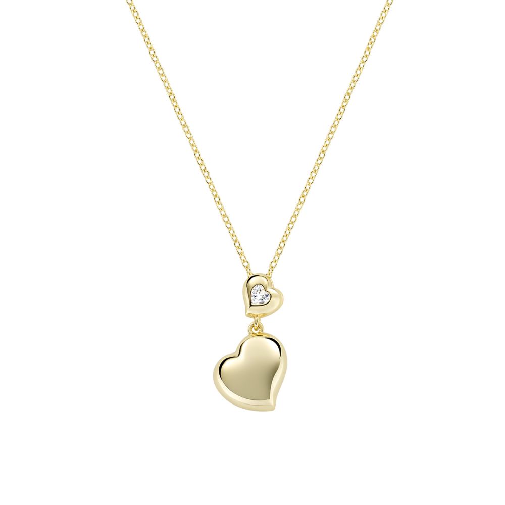 Amern Collana Argento Gold Cuore con Zircone