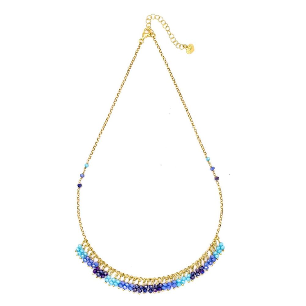 Io & Te Collana Argento Dorato Cristalli Multicolor