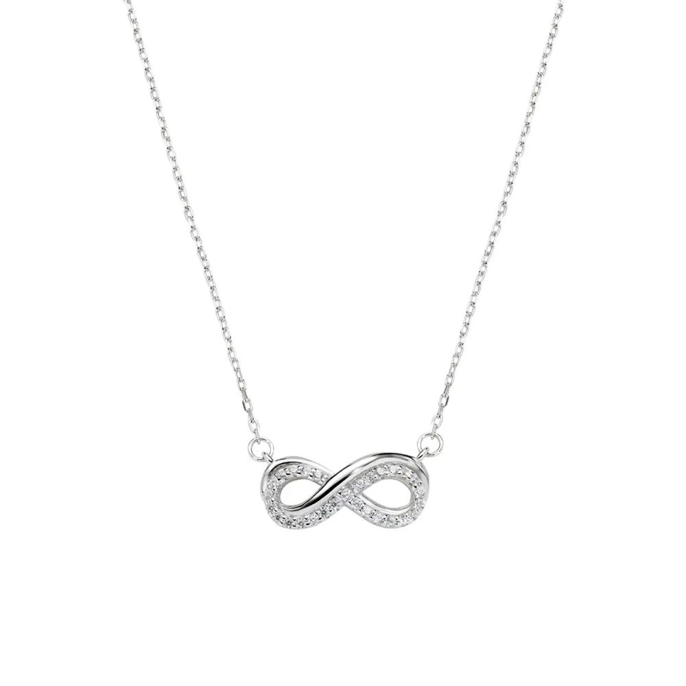 Amen Collana Argento Infinito e Zirconi