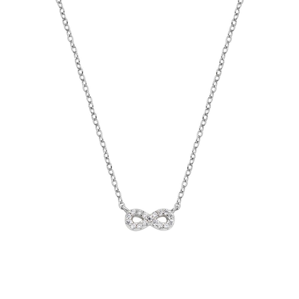 Amen Collana Argento Infinito Zirconato