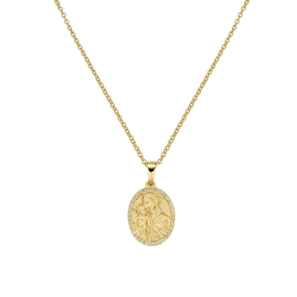 Amen Collana Argento Gold Madonna col Bambino