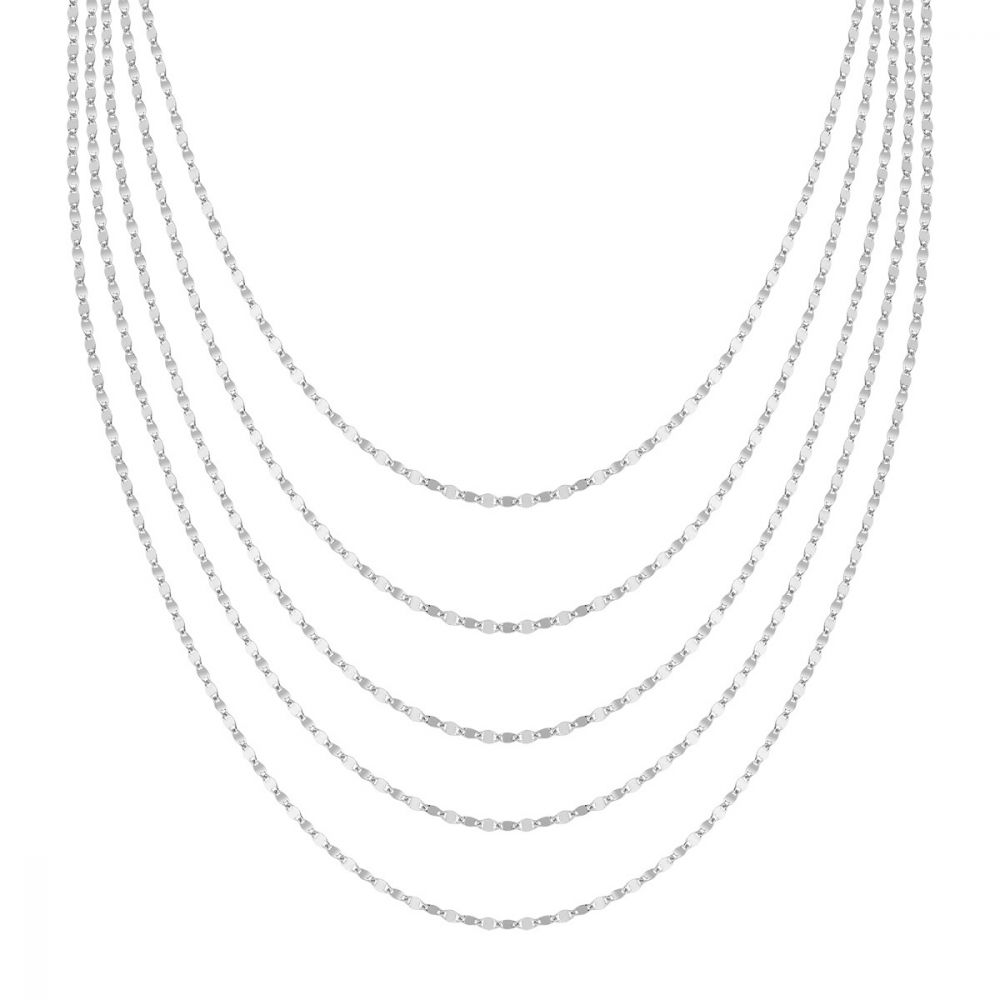 Amen Collana 5 Fili Donna Argento Elegance