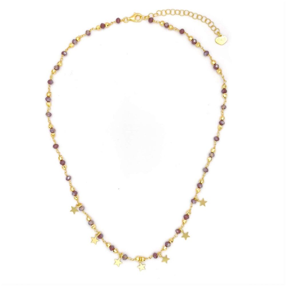  Io & Te Collana Argento Gold Stelle e Cristalli