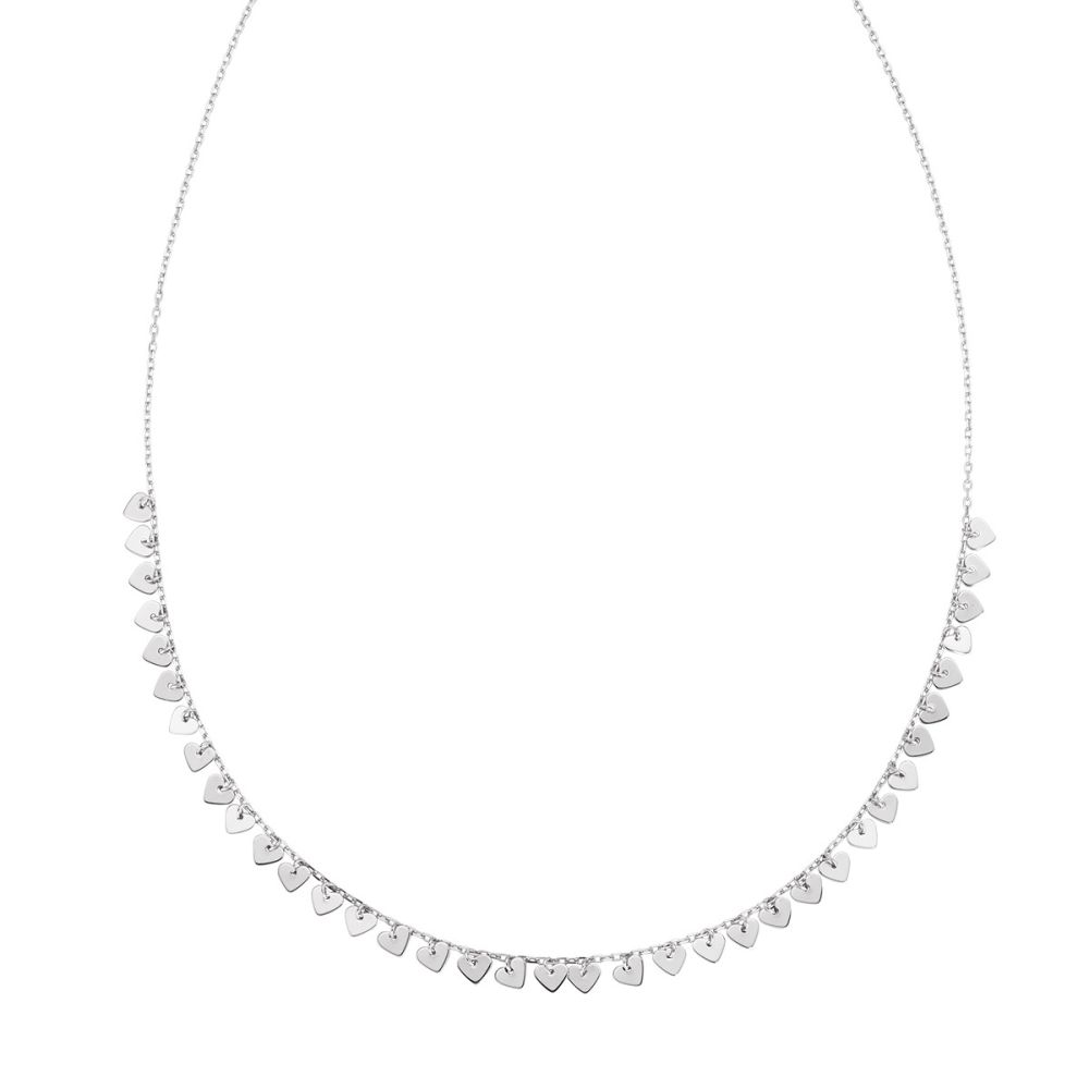 Amen Collana Argento Rodiato Con Cuori