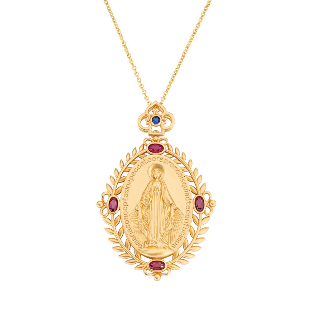 Amen Collana Argento Gold Madonna Miracolosa