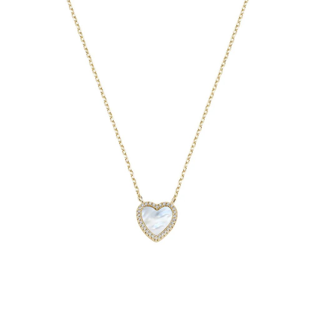 Amen Collana Argento Gold Cuore con Madreperla