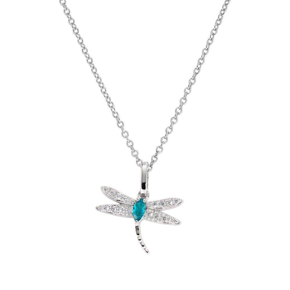 Amen Collana Argento Rodiato Con Libellula
