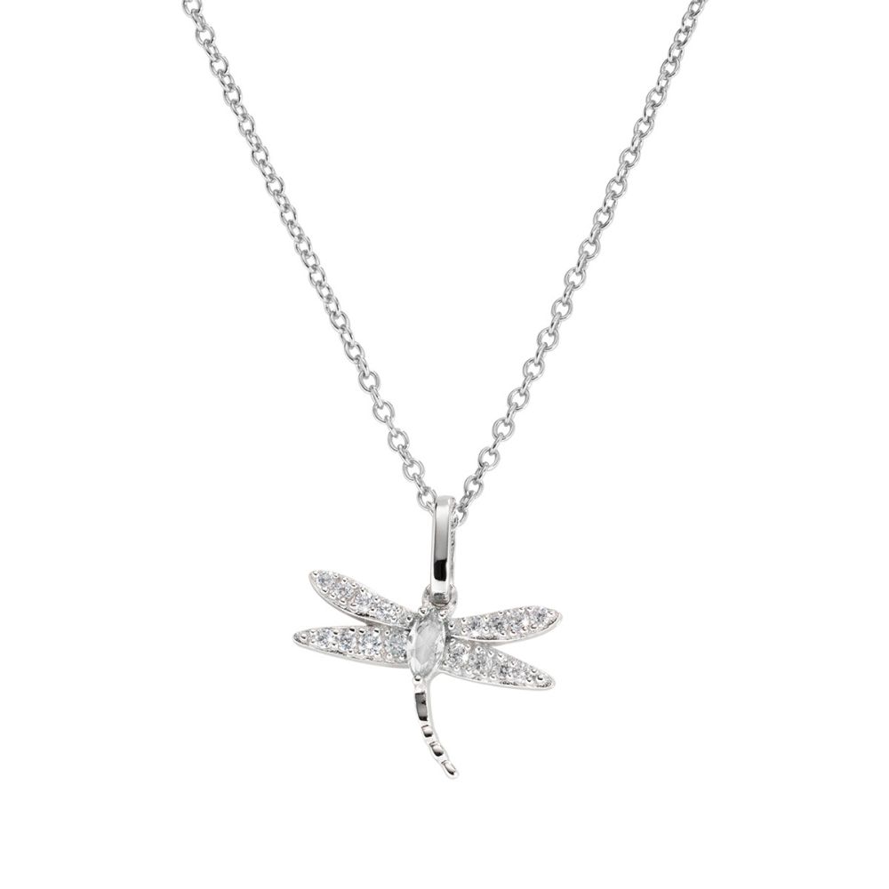 Amen Collana Argento Rodiato Con Libellula