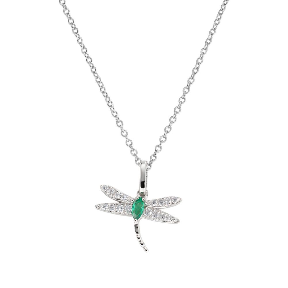Amen Collana Argento Rodiato Con Libellula