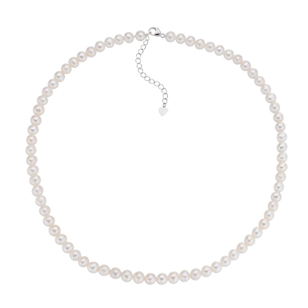 Amen Collana Argento con Perle 5 mm