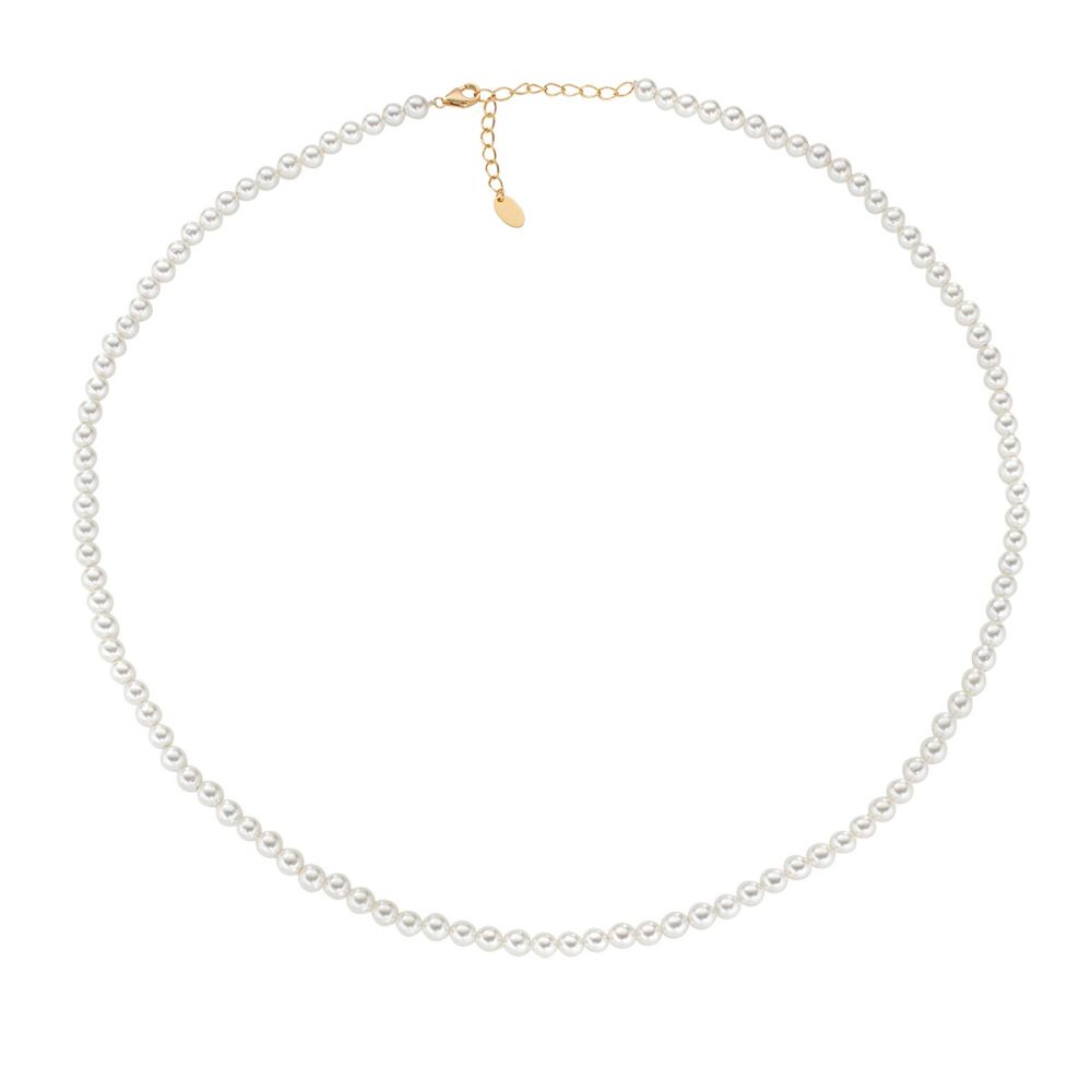 Amen Collana Argento Gold Perle Swarovski 6 mm