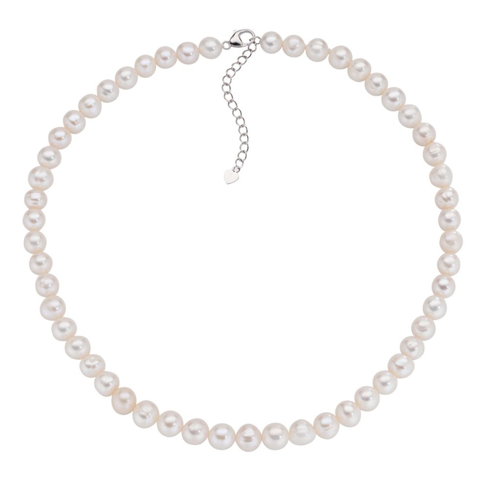 Amen Collana Argento Perle di Fiume 8 mm
