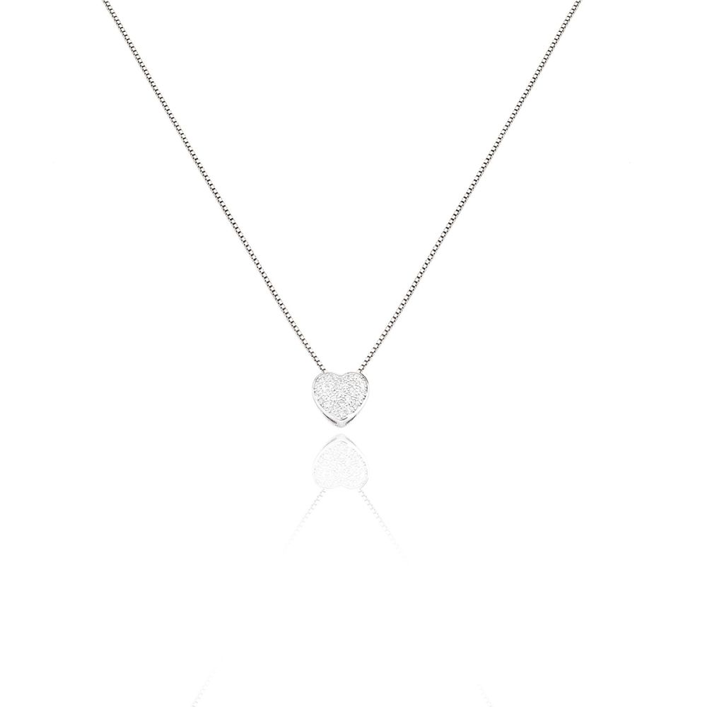 Amen Collana Argento Cuore Zirconato