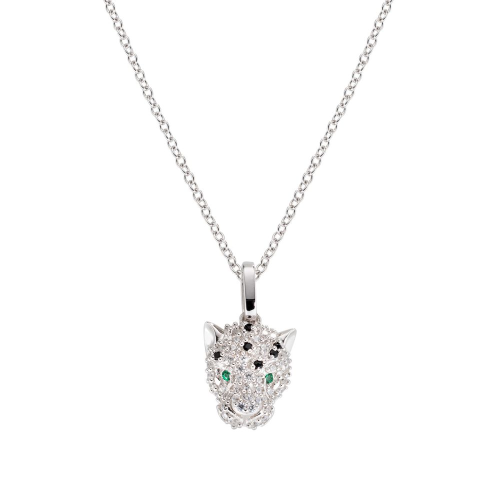 Amen Collana Argento Rodiato Con Pantera