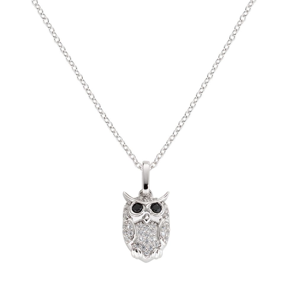 Amen Collana Argento Rodiato Con Gufo