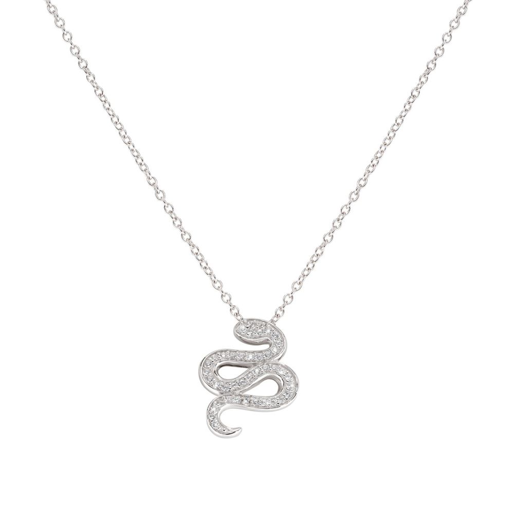 Amen Collana Argento Rodiato Con Serpente