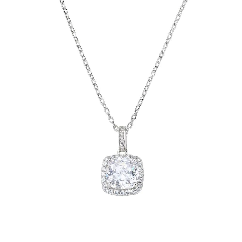 Amen Collana Argento Cristallo e Zirconi Bianchi