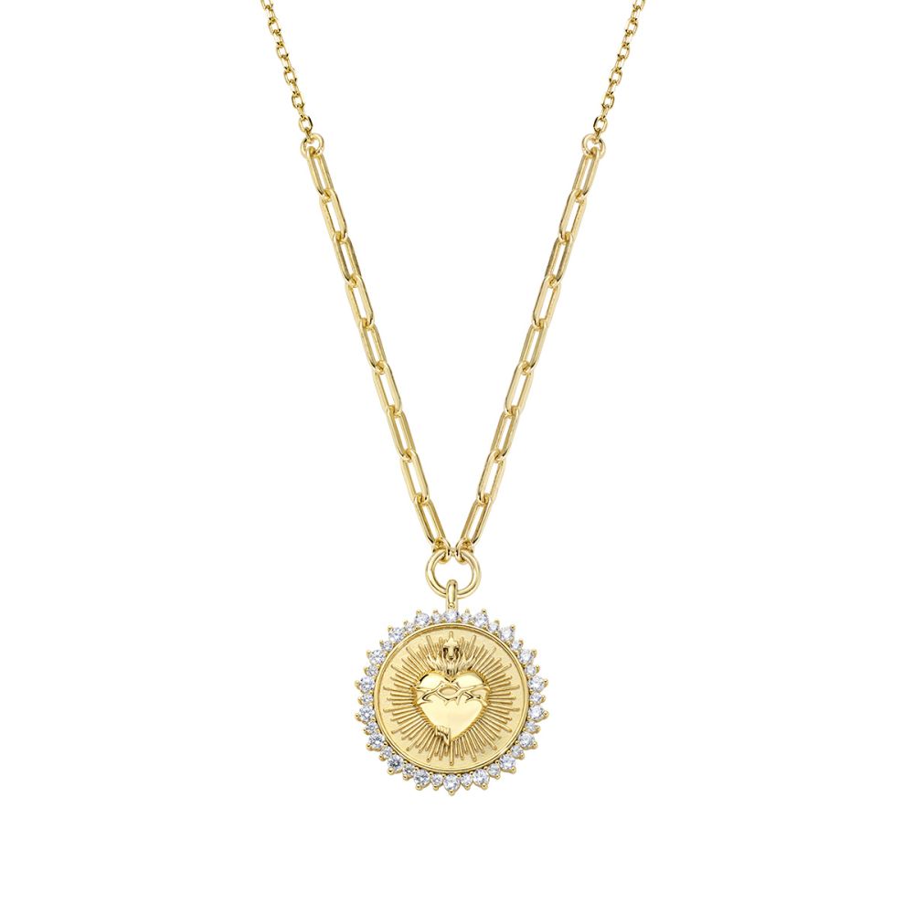 Amen Collana Argento Gold Cuore Ex Voto Luminoso
