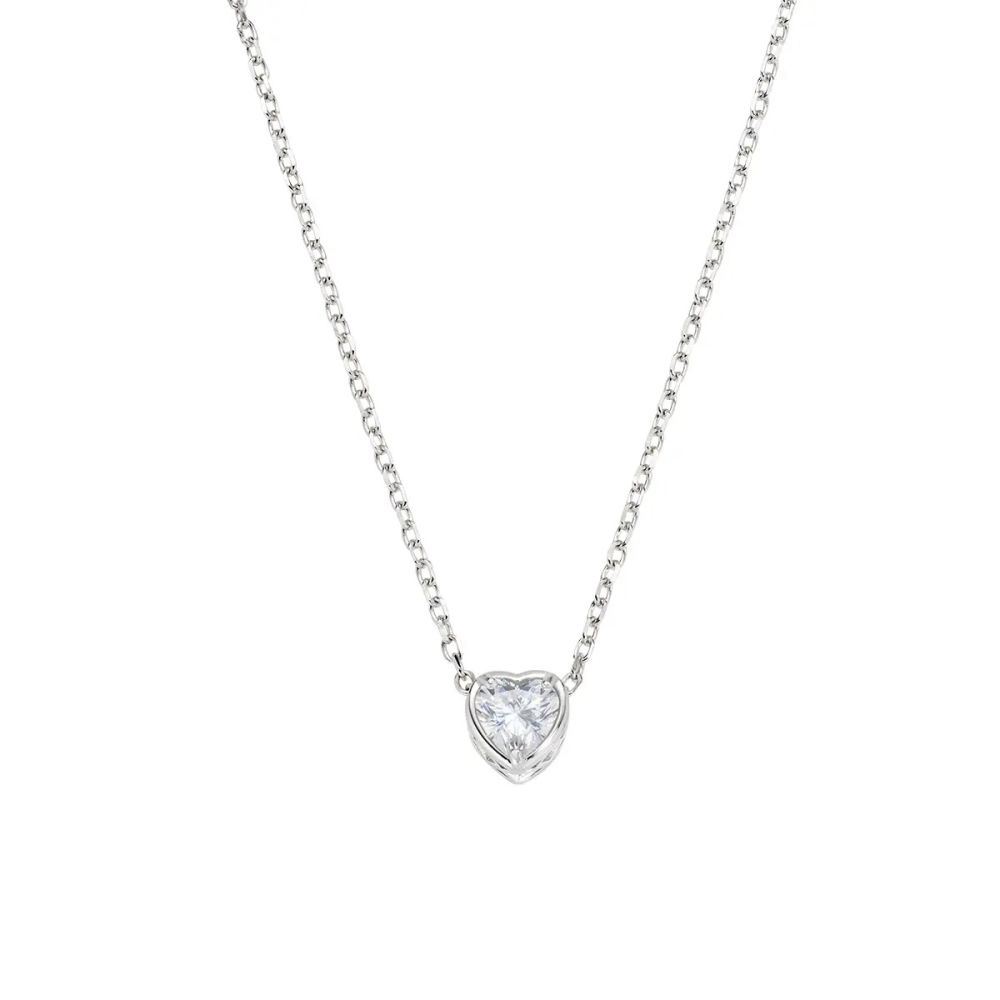 Amen Collana Argento Cuore Bianco