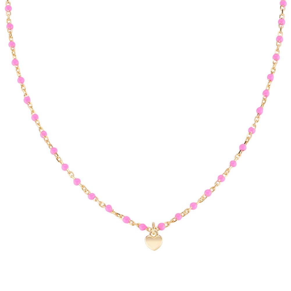 Amen Collana Argento Dorato Cuore e Smalto