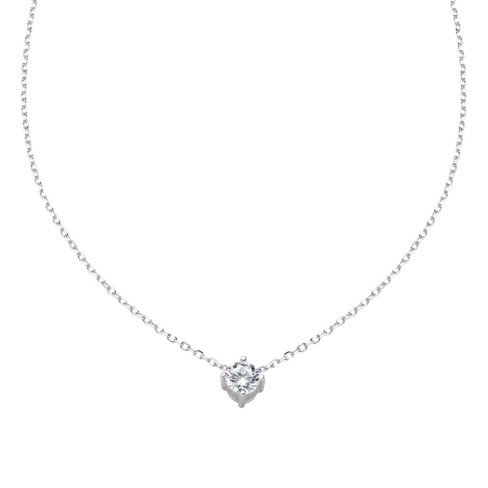 Amen Collana Argento Rodiato Punto Luce 4 mm