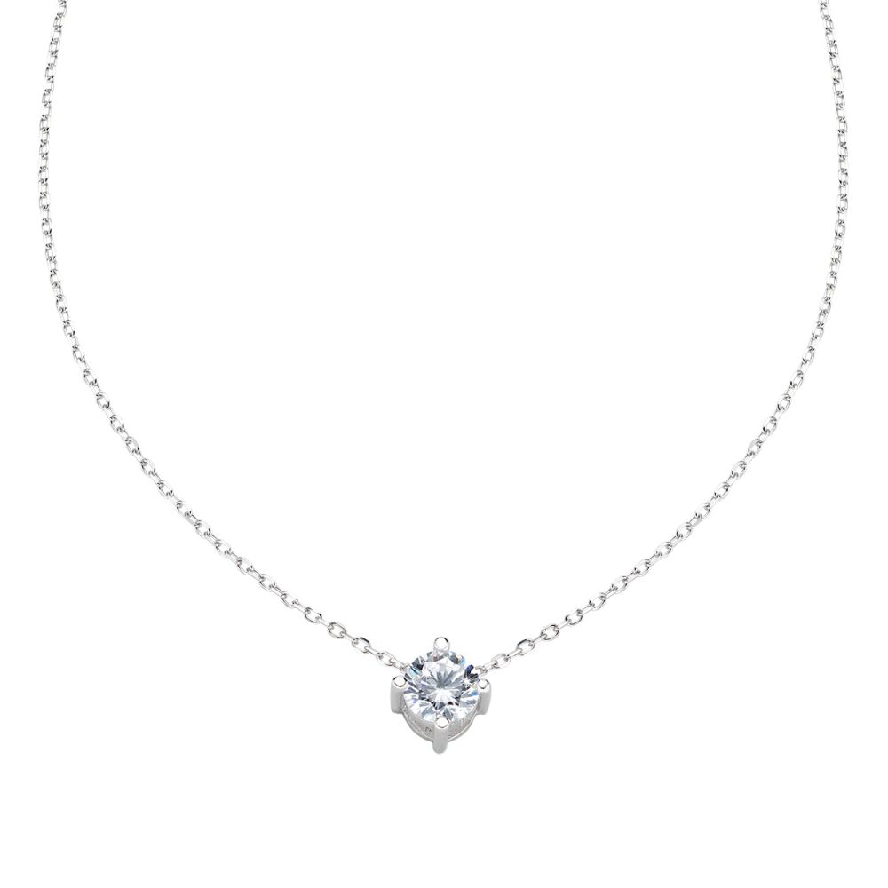 Amen Collana Argento Rodiato Punto Luce 5 mm