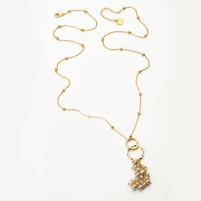 Barbieri Collana Metallo Dorato e Perle