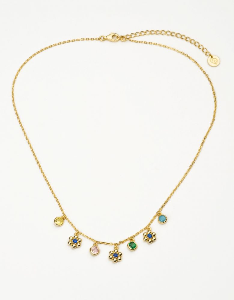 Barbieri Collana Argento Gold Fiori e Cristalli
