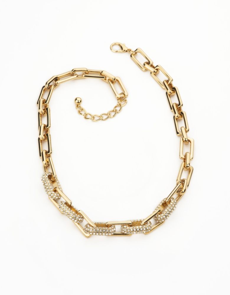 Barbieri Collana Metallo Dorato e Cristalli