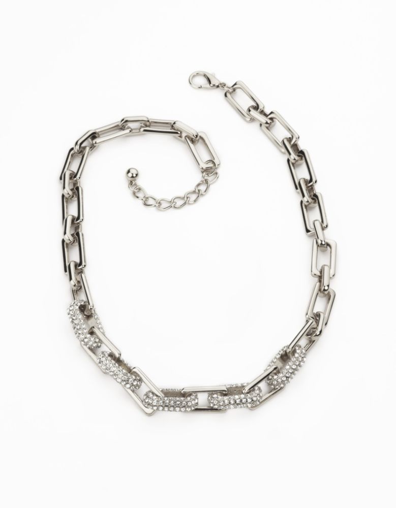 Barbieri Collana Metallo Rodiato e Cristalli