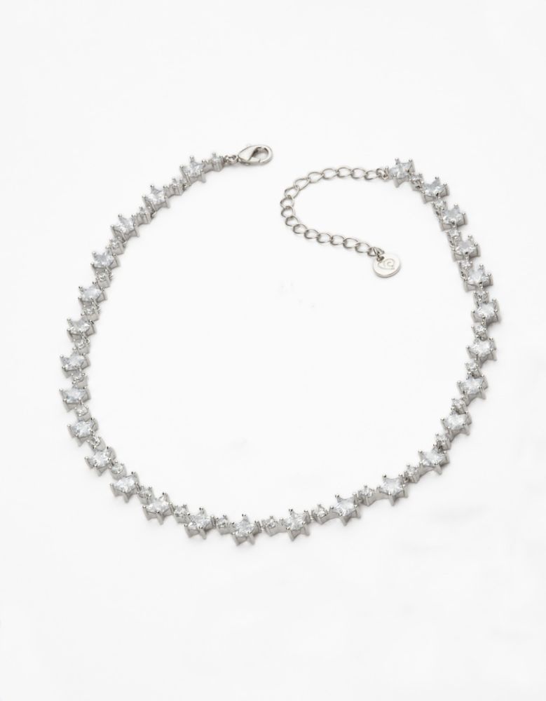 Barbieri Collana Metallo Dorato Cristalli Stella Bianchi