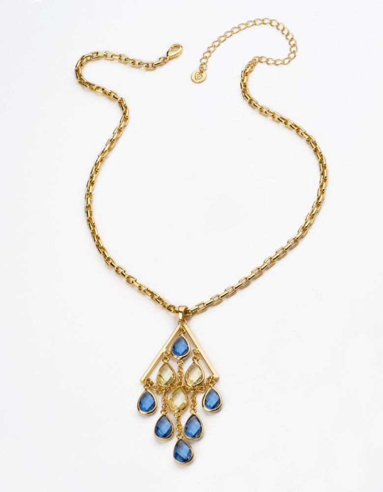 Barbieri Collana Metallo Dorato e Cristalli